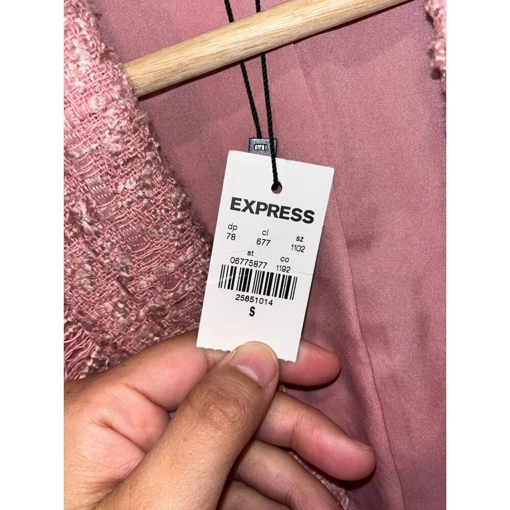 NWT Dusty Pink Tweed Jacket - Picture 6 of 10